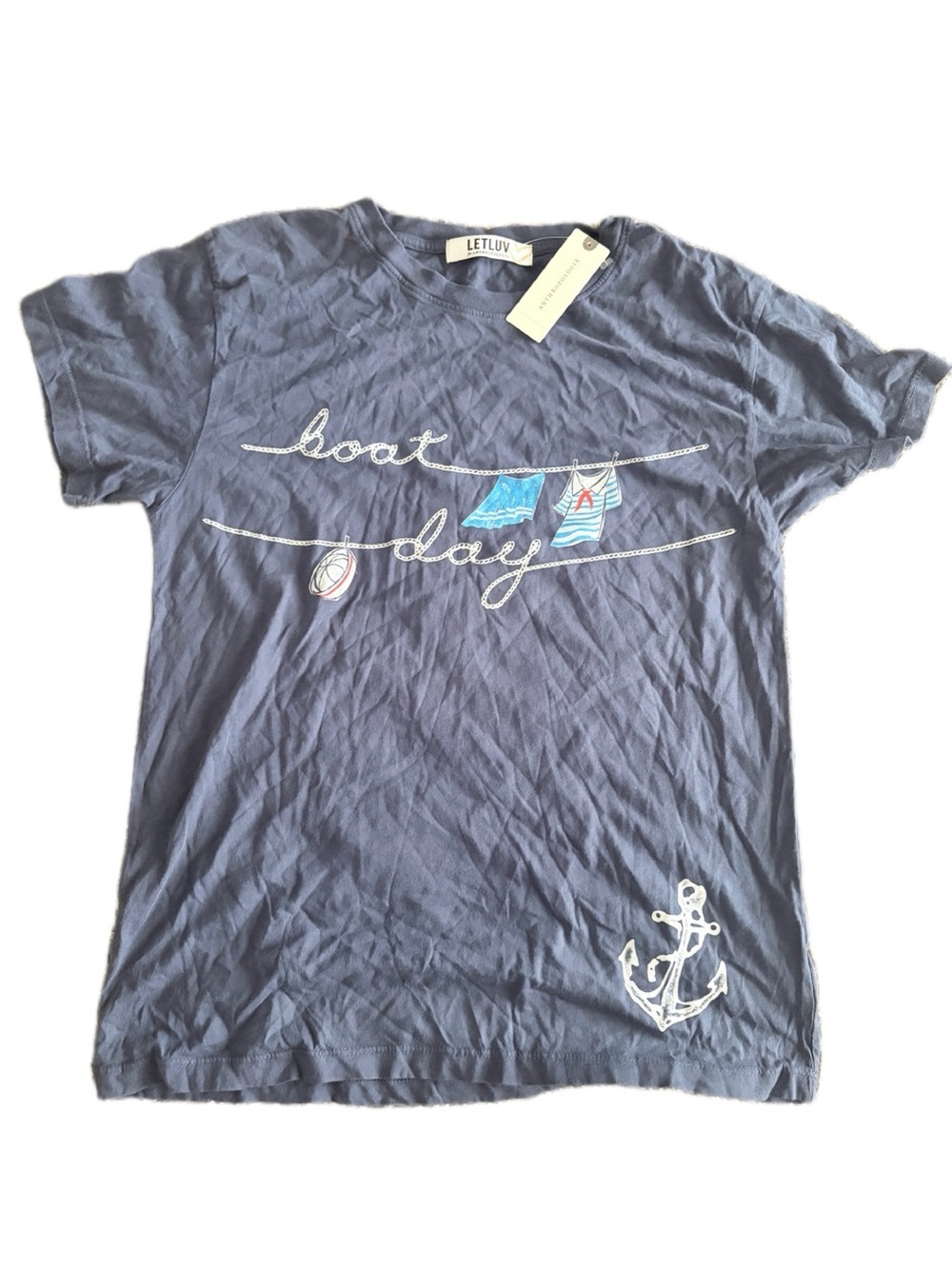 Anthropologie Navy 'Boat Day' Graphic Tee - Picture 4 of 9